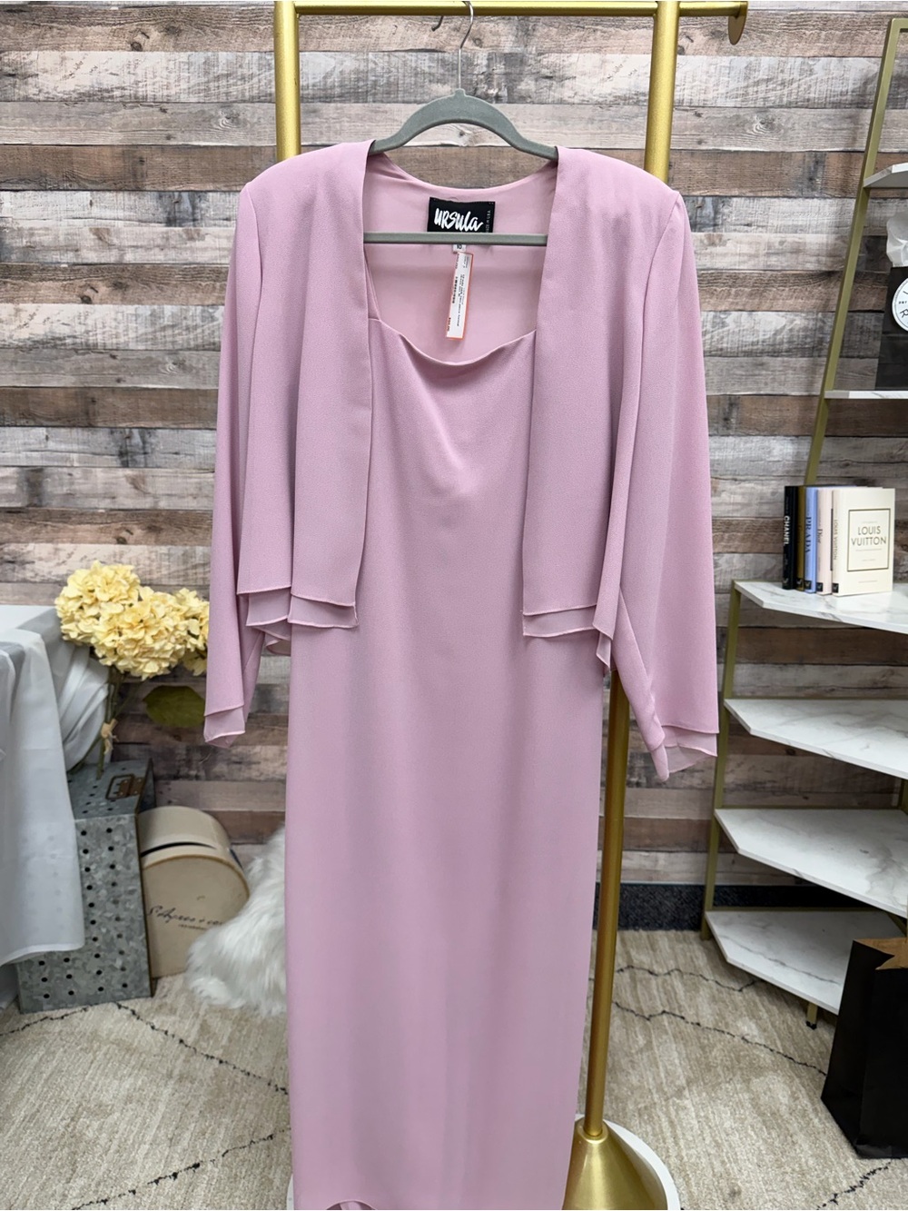 Ursula pink two piece formal dress set